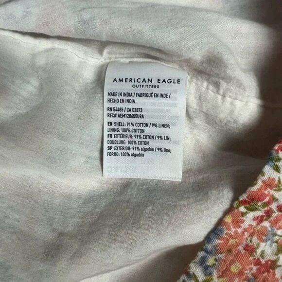 American Eagle White Orange Floral High Neck Mini Dress Size XS NWOT - Picture 10 of 10